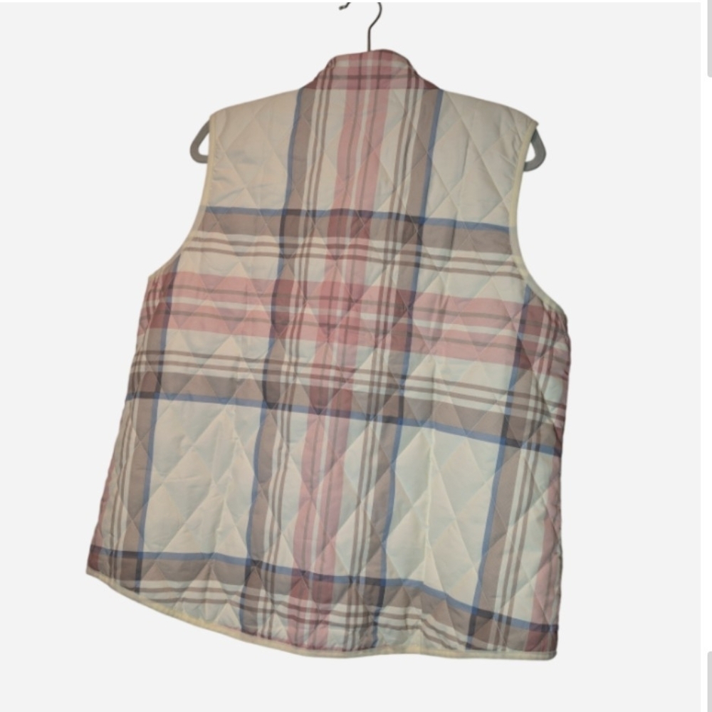 Coldwater Creek Pink and Blue Plaid Vest Size PXL - Picture 2 of 9